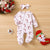 2PCS Lovely Organic Waffle Candy Cane Printed Baby Jumpsuit